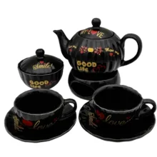 سرویس قهوه خوری 9 پارچه مناسب برای 2 نفره مدل صدفی کد 2411P9xgood