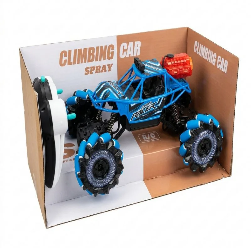 ماشین کنترلی آفرود مدل Climbing Spray Car با باتری شارژی، قابلیت اسپری، بدنه پلاستیکی و 4 چرخ