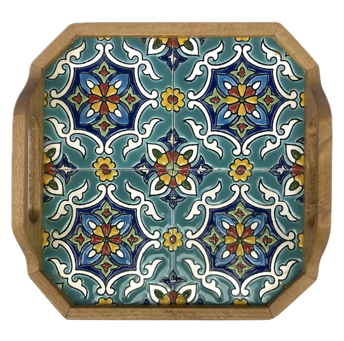 سینی کاشی کاری مدل چهارباغ ۱