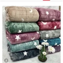 پتو مسافرتی مدل ژله ای طرح ماه و ستاره سایز 230*210 سانتی‌متر
