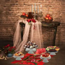 سفره 1 نفره رومادون مدل PVC طرح شب یلدا کد 02
