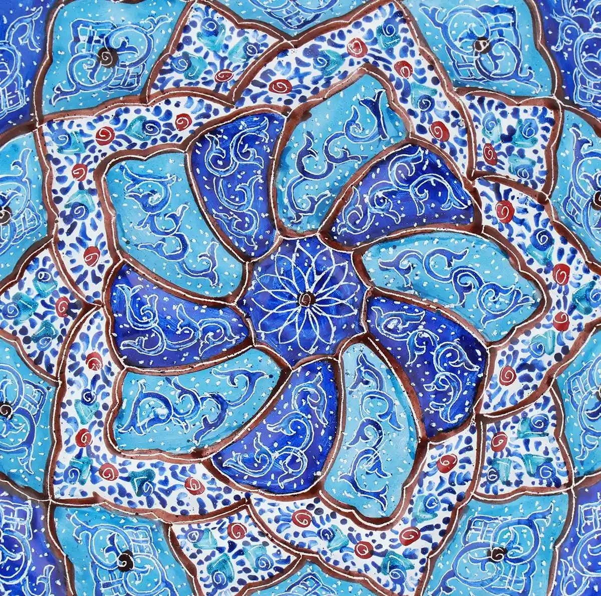 بشقاب میناکاری مسی فرازهنر کد 162