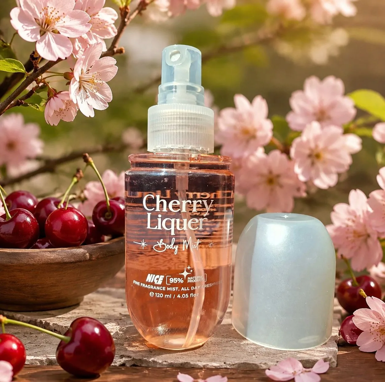بادی میست زنانه نایس پاپت مدل Cherry Liquer با رایحه خنک و شیرین حجم 120 میلیلیتر