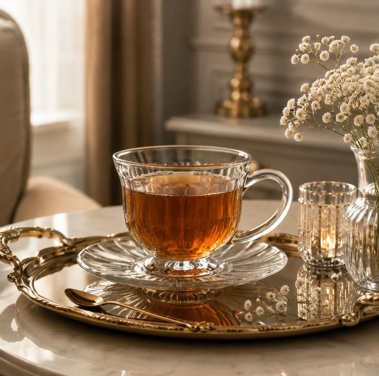 ست فنجان و نعلبکی 12 پارچه 6 نفره مدل خطی کد 059