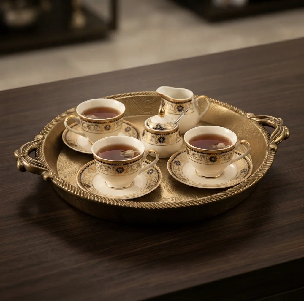 سینی دسته دار مدل 34855 سایز 27x24 سانتیمتر