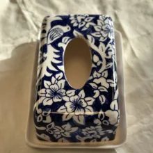 جای دستمال کاغذی سرامیکی مدل گل مرغ