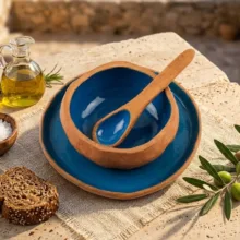 ست کاسه و  بشقاب سفالی مدل دسر خوری