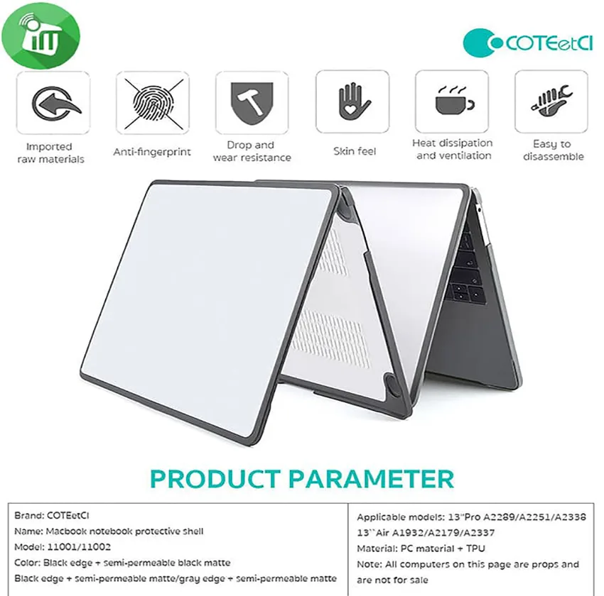 کاور محافظ کوتتسی مدل PC Frosted MacBook Air 11002 مناسب برای مک بوک ایر 13 اینچی