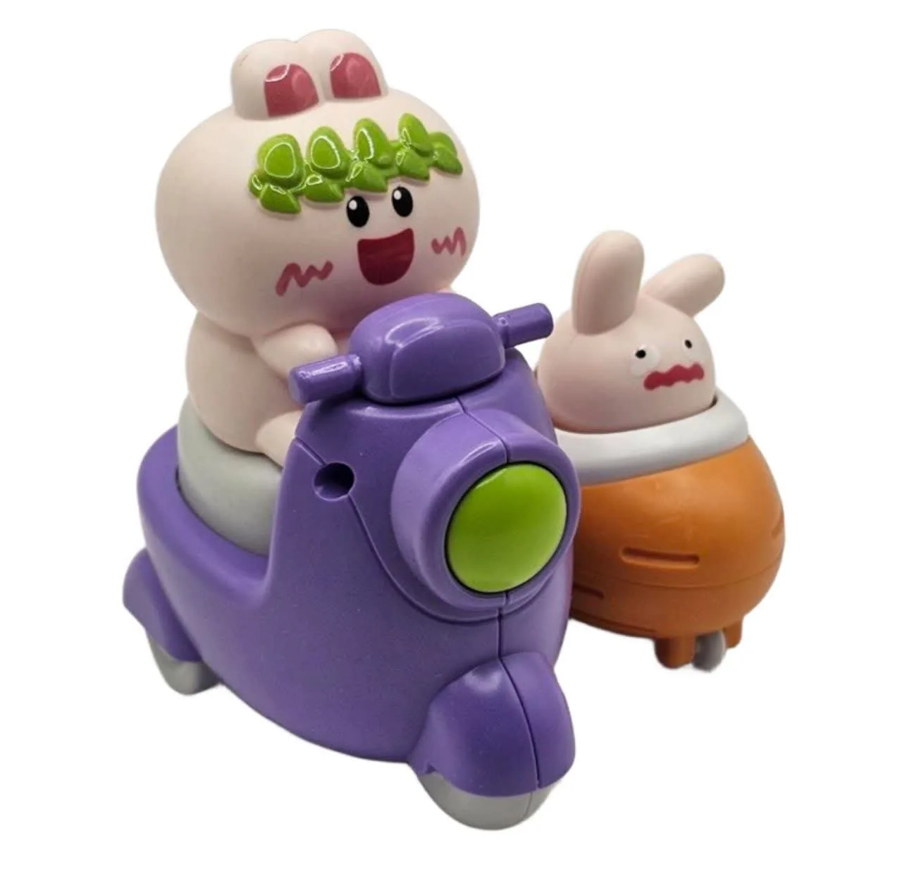 اسباب بازی ناب سل مدل خرگوش و بچه بامزه فشاری قدرتی وسپا سوار کد PRESS AND GO ANIMAL SCOOTER TOY WITH BABY NAAB002 مجموعه 2 عددی