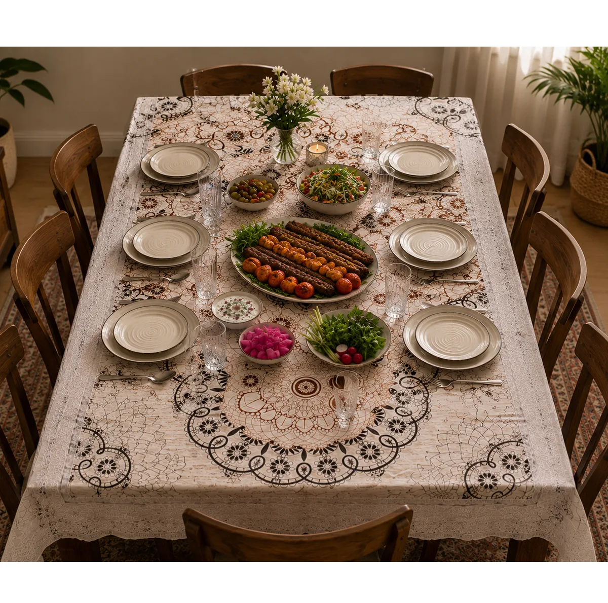 سفره 8 نفره مدل E-S-0030 سایز 140*180 سانتی متر