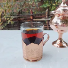 لیوان مسی مدل لیزری شیشه ای کد ZH328.2