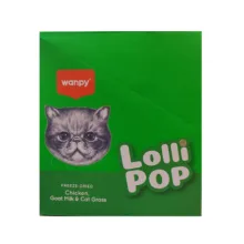تشویقی گربه ونپی مدل Freeze Dried Lollipop با طعم مرغ، شیر بز و علف گربه وزن 14 گرم بسته 10 عددی