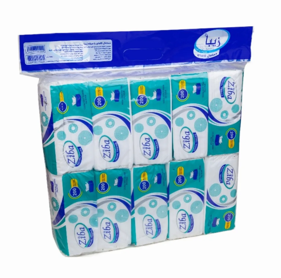 دستمال کاغذی 100 برگ زیبا مدل اقتصادی بسته 10 عددی