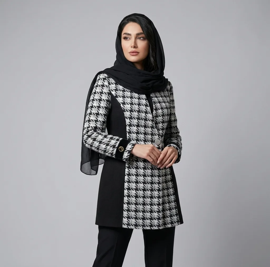 پالتو زنانه مدل شطرنجی