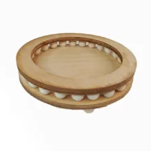 سینی بدون دسته مدل چوبی تزئینی کد 36013 سایز 21*21 سانتی متر