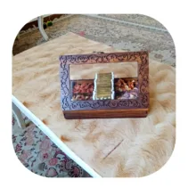 جعبه پذیرایی شکلات‌خوری مستطیل مدل نگاران کد 02 با جنس MDF و پلاستیک و درب شفاف، ابعاد 24.5x15.5x6 سانتی‌متر، غیرقابل شست‌وشو
