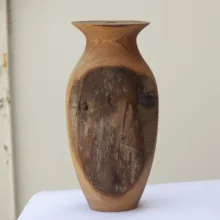 گلدان چوبی مدل خمره ای بلند