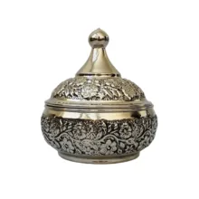 قندان مسی مدل قلم زنی کروم کد ZH418.2