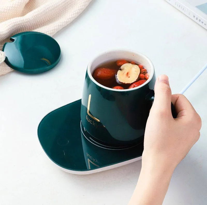 ماگ لاکی مدل Warmer Cup به همراه صفحه گرم کن برقی