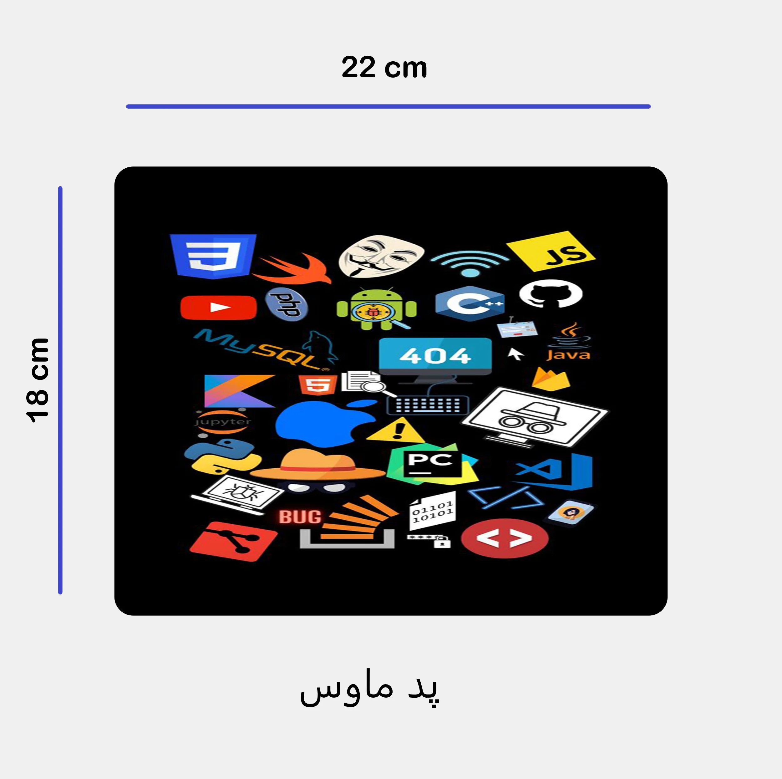 ست ماگ ، زیر لیوانی و پد ماوس مدل مشاغل دیجیتال کد 28