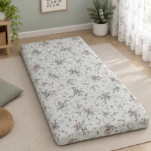 ملحفه نخی مدل زیپدار طرح گلریز یک نفره سایز 195*90 سانتی متر