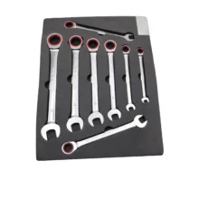 آچار یکسر تخت و یکسر رینگی ایزلتاس مدل جغجغه ای کد YP-NO.9R مجموعه 8 عددی