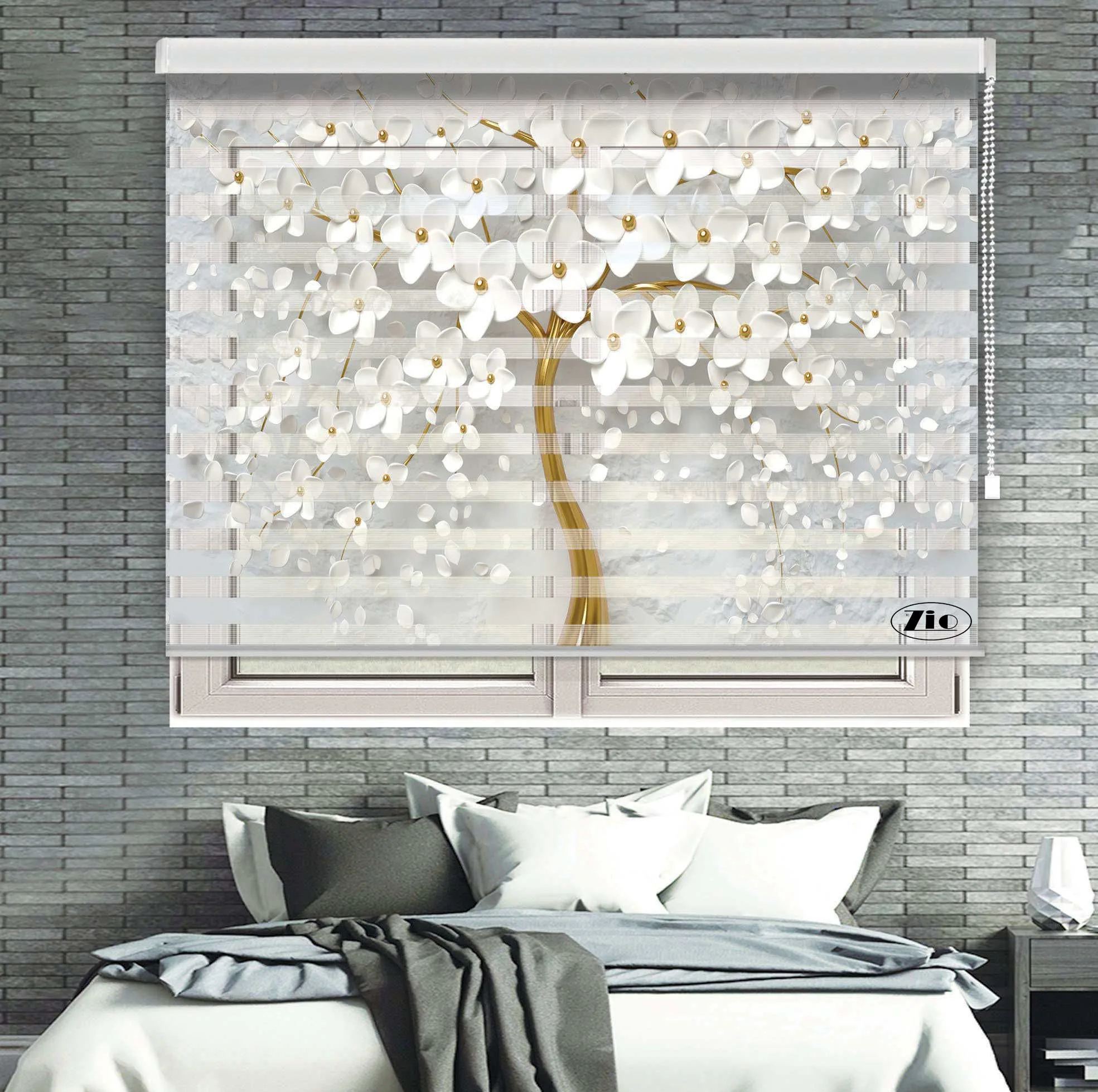 پرده زبرا زیو مدل 7019 سایز 150x150 سانتی متر