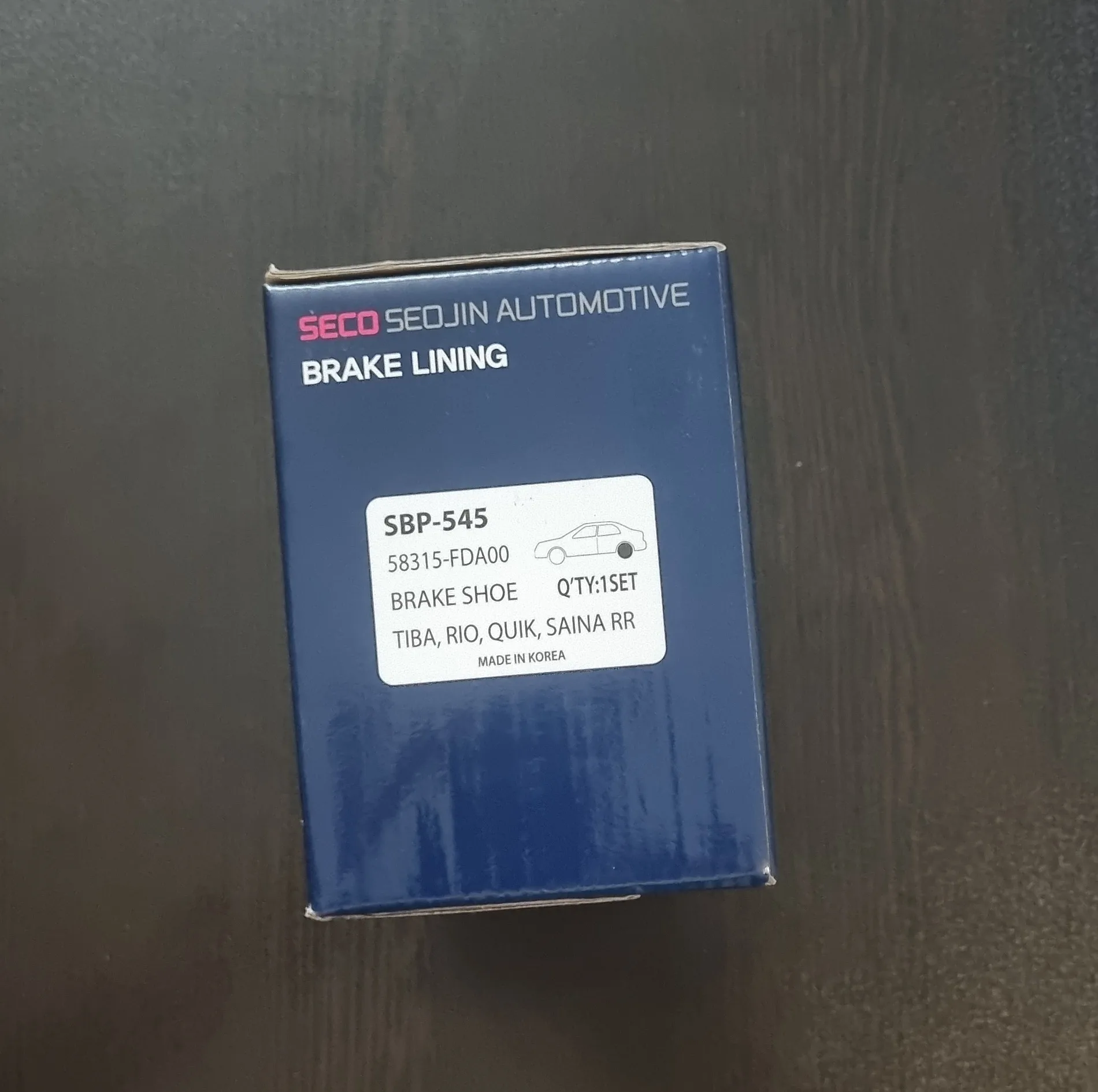 لنت ترمز عقب سکو مدل SBP-545 مناسب برای تیبا،ساینا،کوییک،ریو سایپا،سهند،اطلس