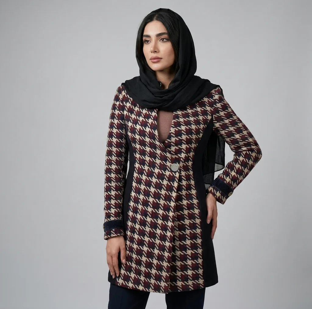 پالتو زنانه مدل شطرنجی