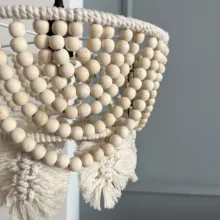 لوستر تزئینی مدل چوبی استایل مکرومه