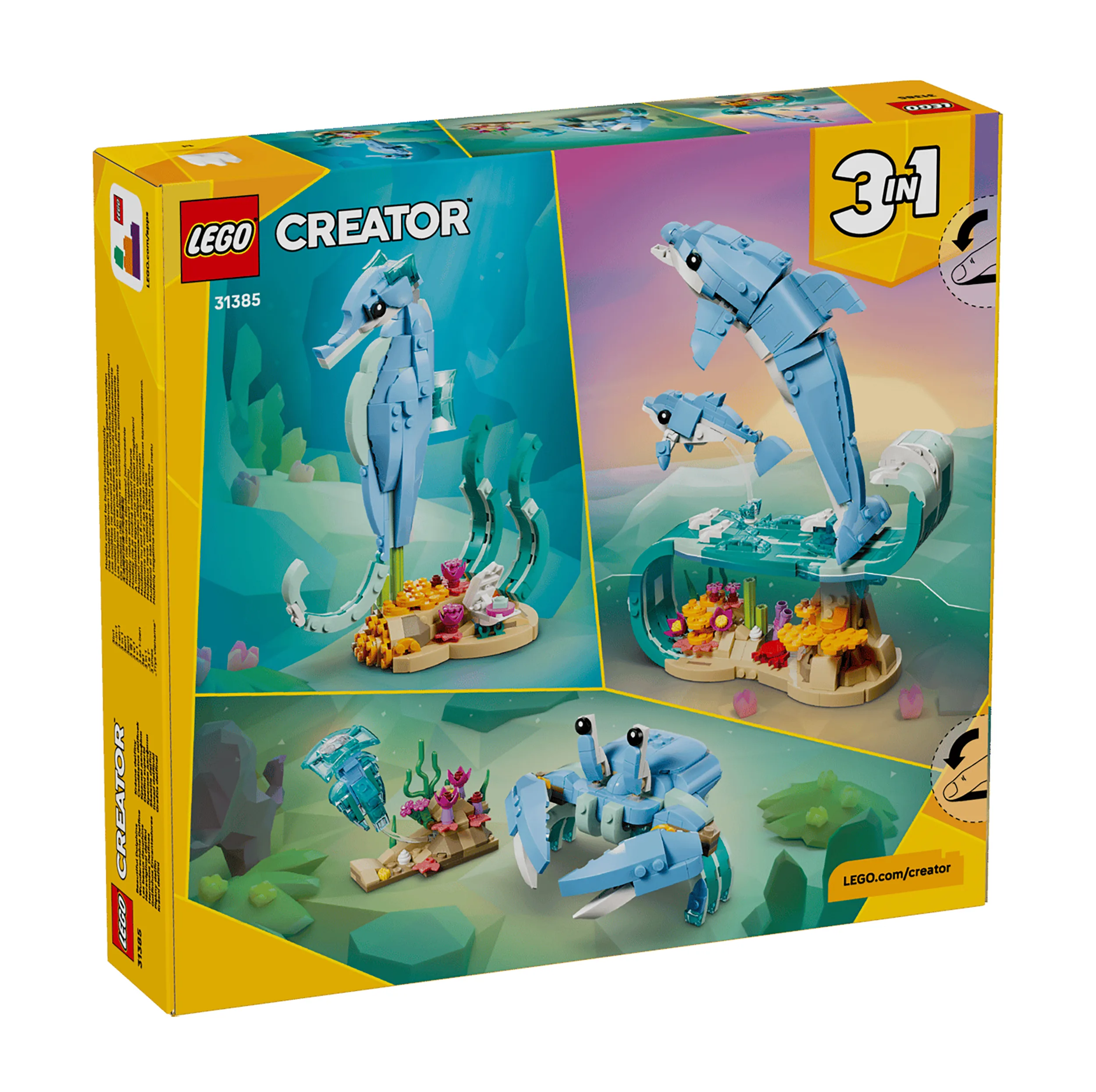 لگو 542 تکه سری Creator 3-in-1 مدل Sea Animals: Beautiful Dolphins کد 31385