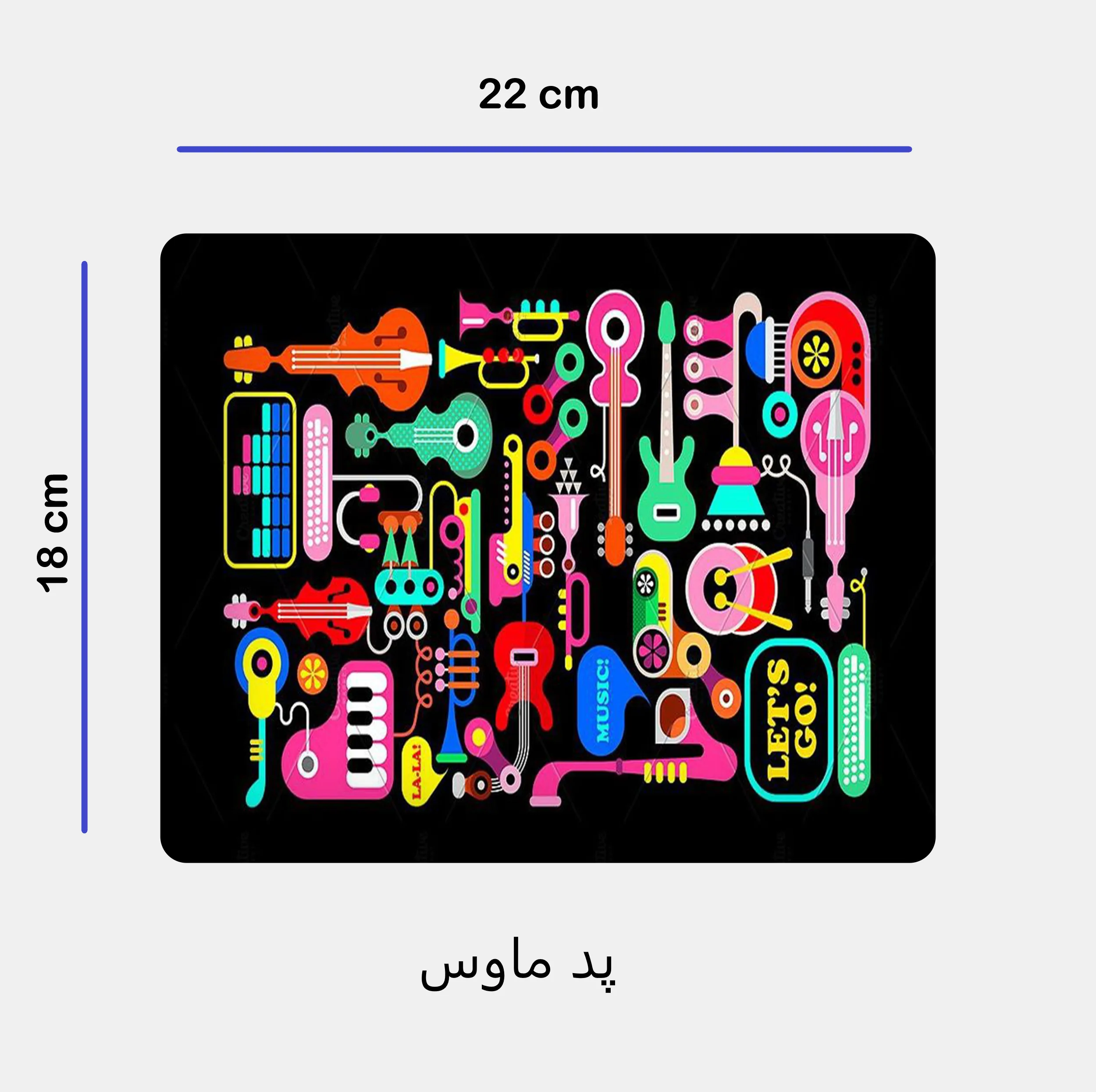 ست ماگ زیر لیوانی و پد ماوس مدل موسیقی کد 44
