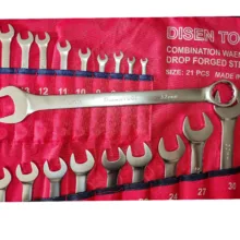 آچار یکسر تخت و یکسر رینگی دیزاین تولز مدل DROP FORGED STEEL 21 PCS مجموعه 21 عددی