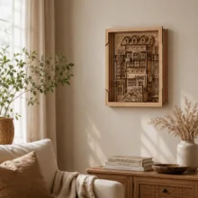 ساختنی 157 تکه مدل ساختمان ایتالیایی دیوارکوب چوبی کد M480