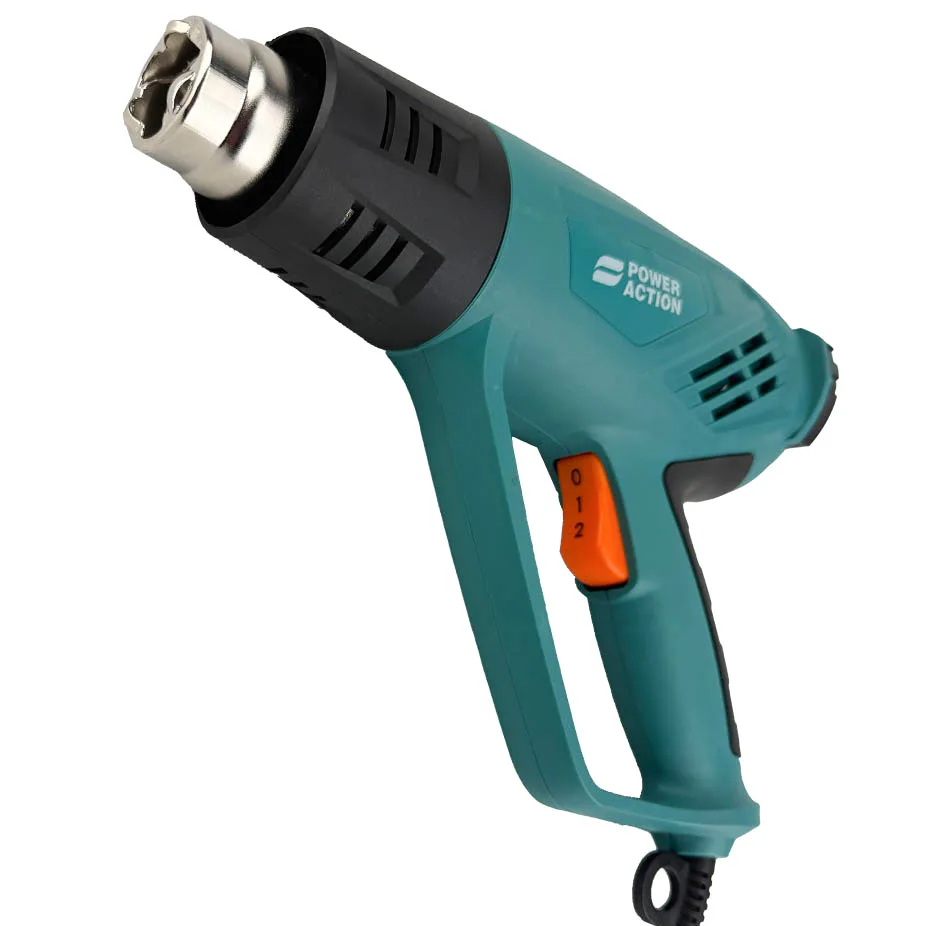 سشوار صنعتی 2000 وات پاور اکشن مدل HG2000V مجموعه 8 عددی
