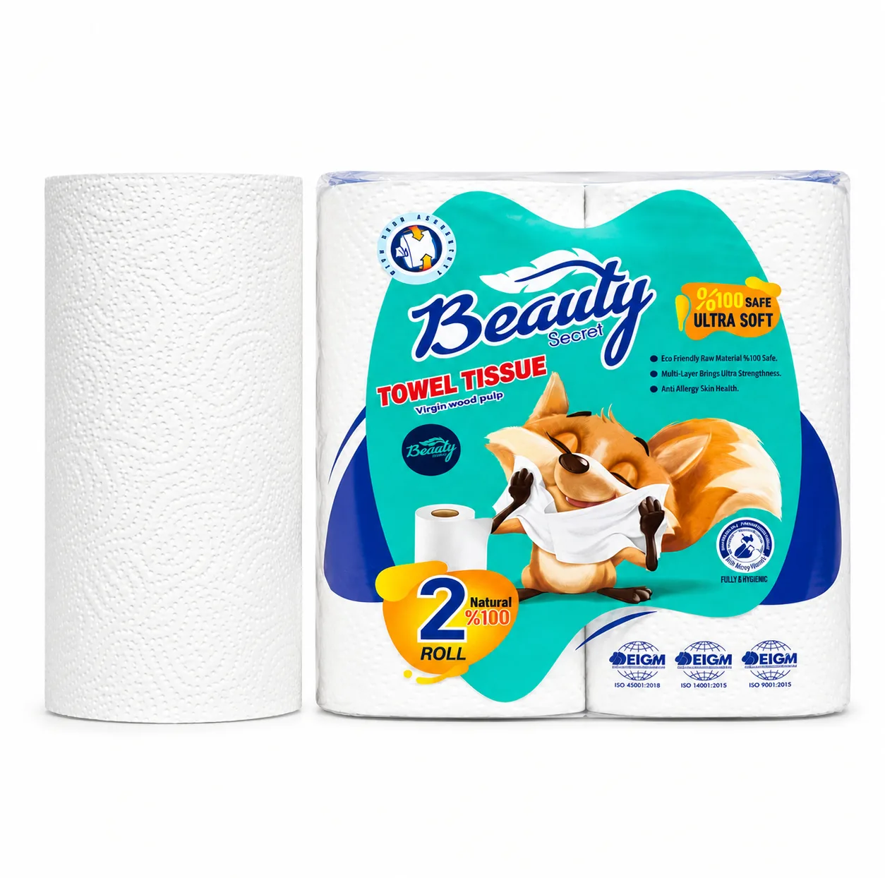 دستمال حوله 4 لایه بیوتی سکرت مدل B long 6  بسته 6 عددی