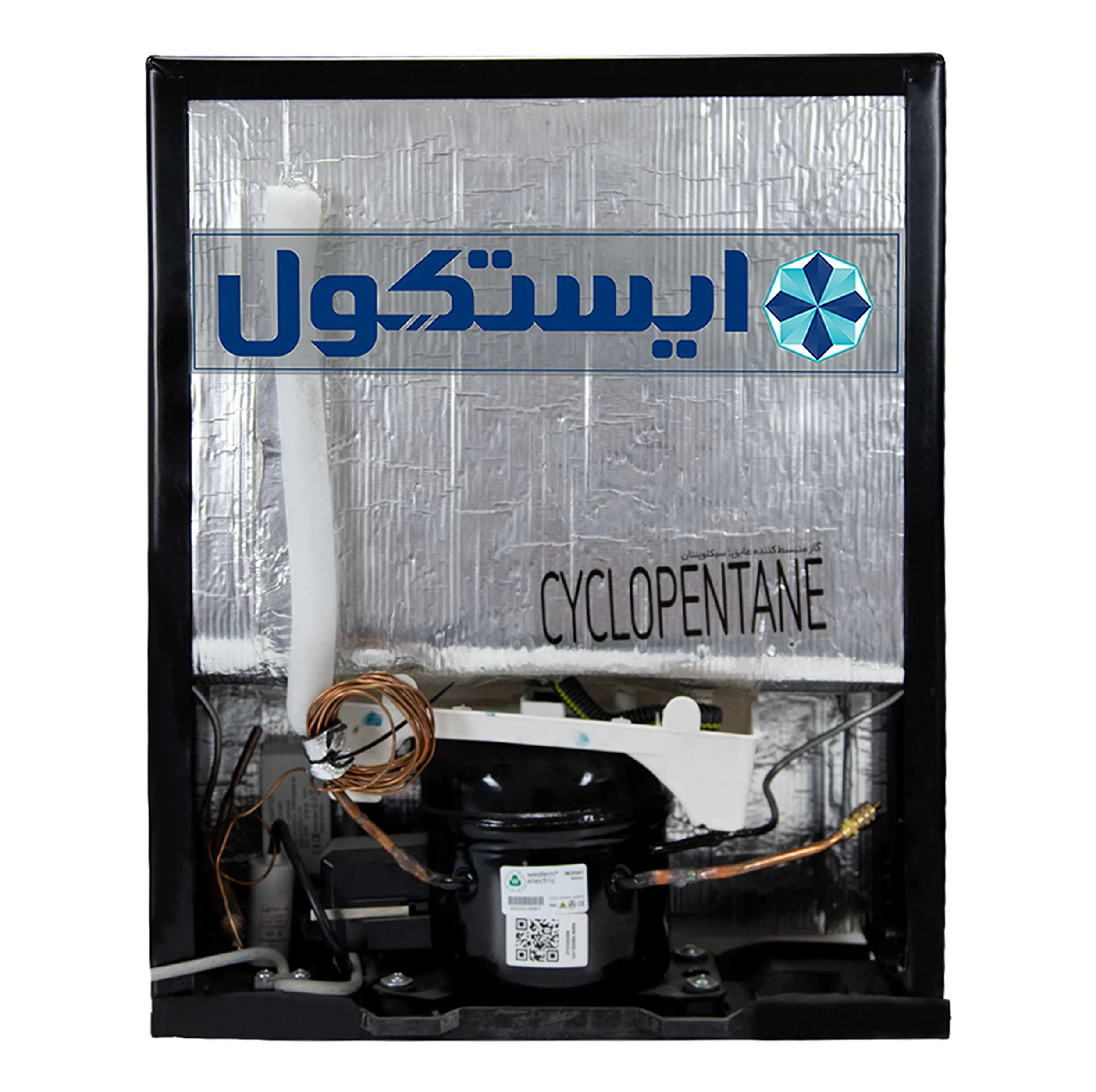 یخچال 3 فوت ایستکول مدل TM-4164-HS، با ارتفاع 59، پهنای 44.5 و عمق 53 سانتی‌متر، میزان مصرف انرژی B، دارای 3 طبقه