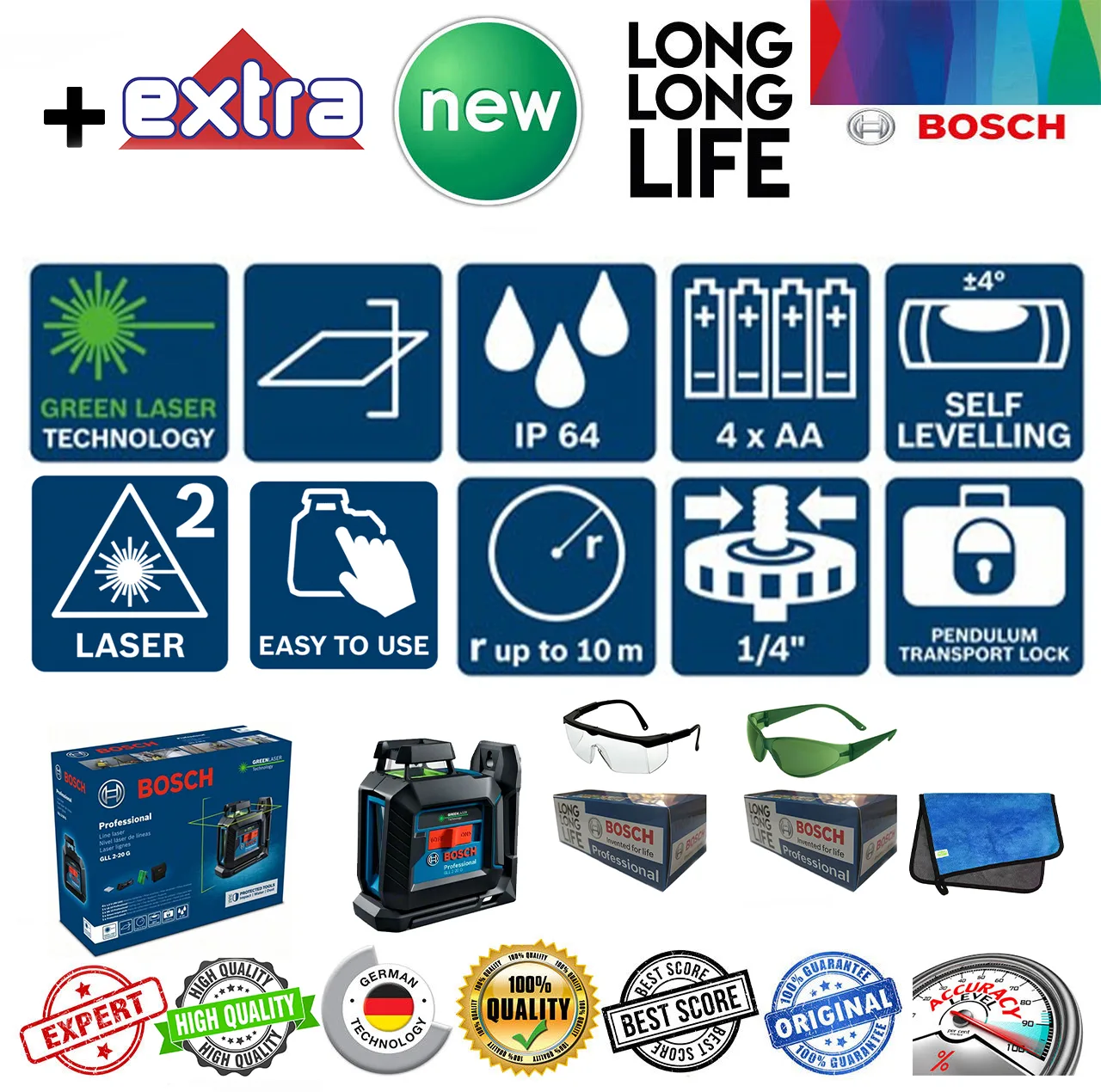 تراز لیزری بوش مدل Extra 360 ° - GLL 2-20 G