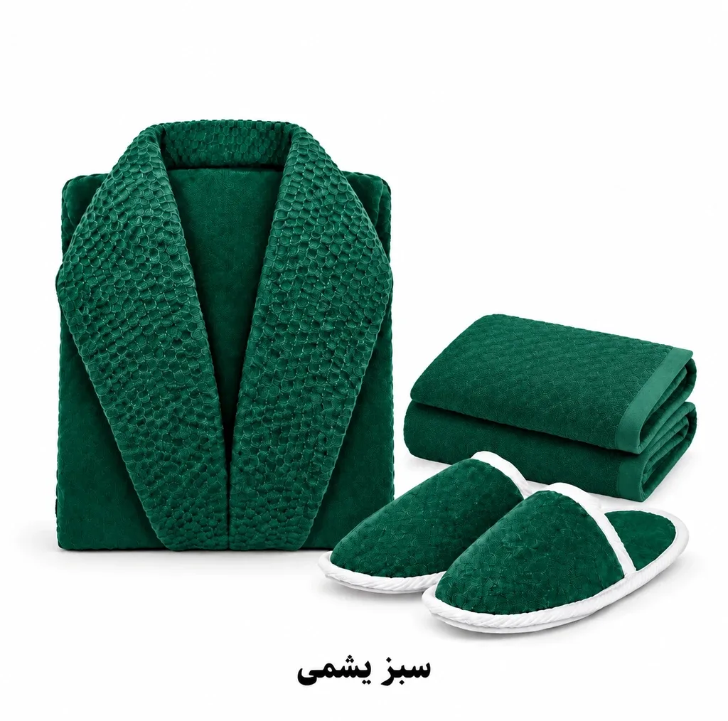 سرویس حوله پالتویی 3 تکه الماس مدل Anima سایز 125 مناسب قد 160 تا 185 سانتی متر