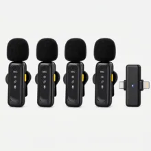 میکروفون حرفه‌ای بی‌سیم مدل T90 4MIC با درگاه تایپ سی و لایتنینگ و 4 میکروفون