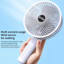 پنکه شارژی مدل Circulation Clamp Fan ظرفیت 1200 میلی آمپر ساعت