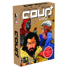 بازی فکری بردگیم کارتی Coup Plus مناسب 2 تا 10 نفر با تاکتیک بلوف‌زنی، درجه سختی متوسط، نسخه اصلی با توسعه‌دهنده اصلاحات، شخصیت آنارشیست و بازرس، مدت بازی کمتر از 1 ساعت
