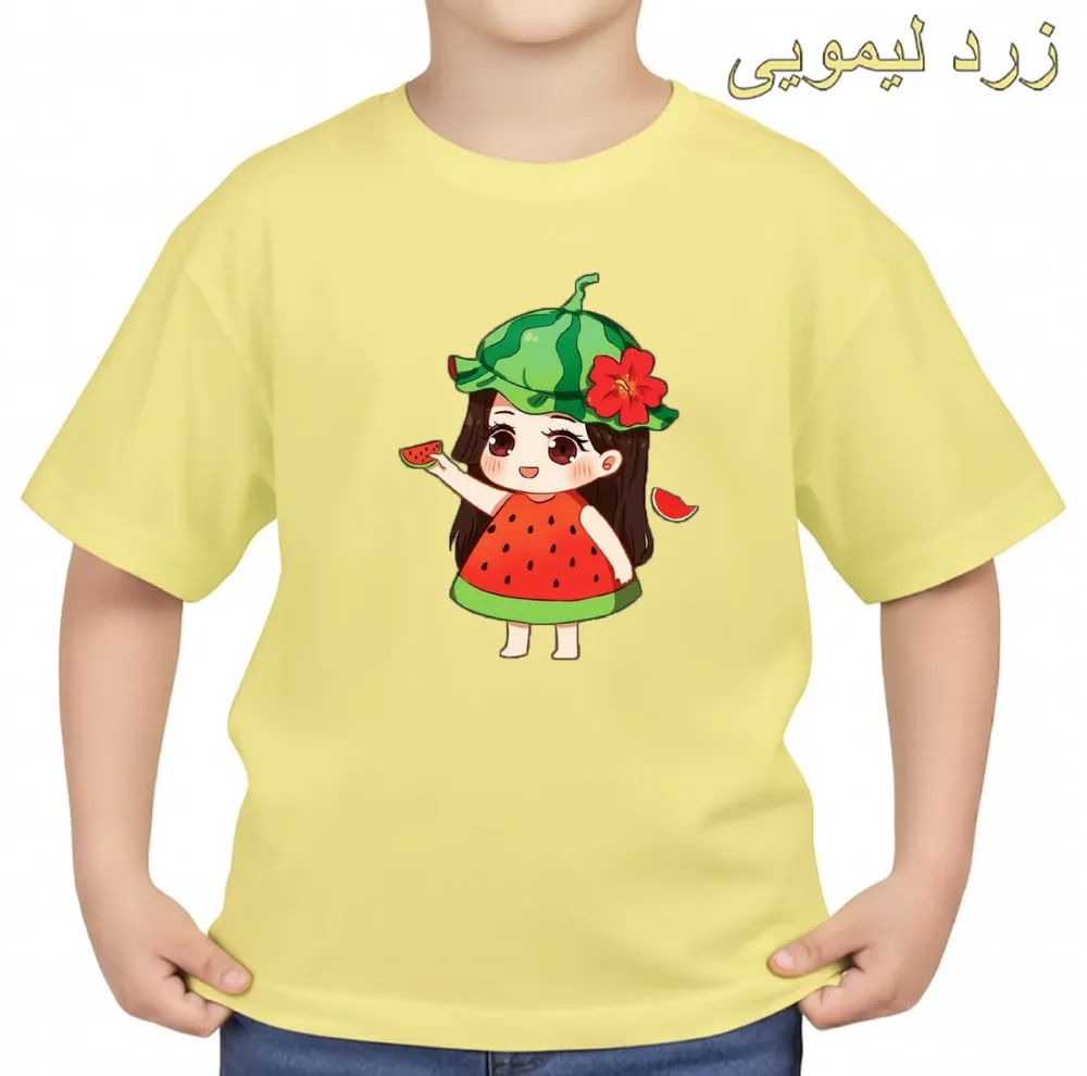 تی‌شرت آستین کوتاه بچگانه مدل دخترک یلدایی کد v43