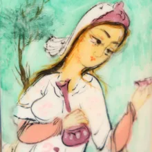 قلمدان خاتم کاری صنایع دستی فاخر مدل ممتاز کشویی طرح دلارام کد HQHuman2043