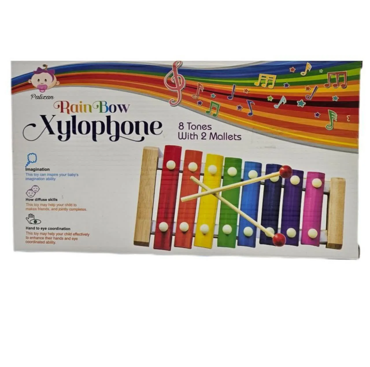 بازی آموزشی بلز ناب سل مدل چوبی 8 نت کد 8NOTES WHIT 2MALLETS