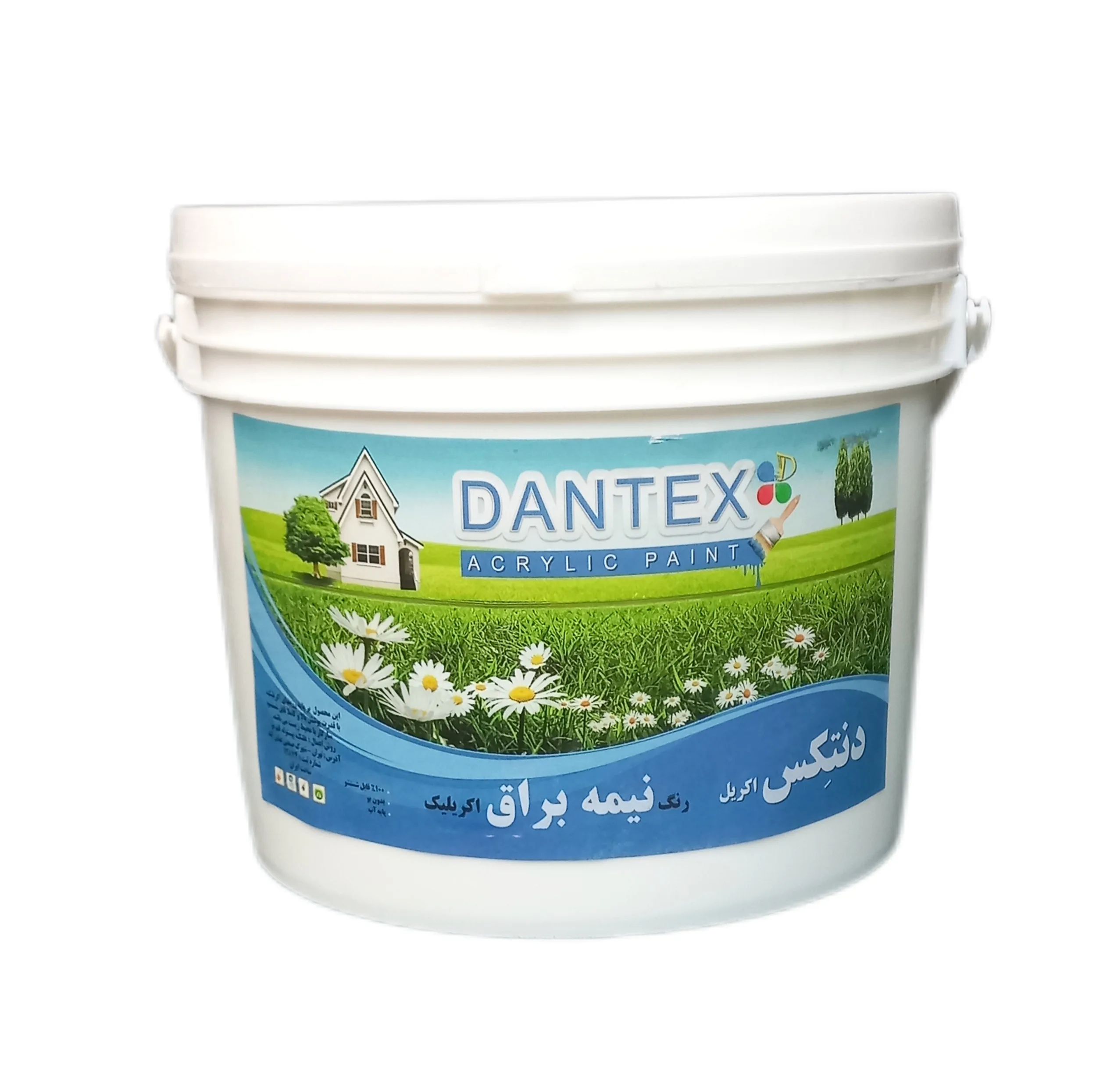 رنگ اکریلیک سفید نیمه براق دنتکس کد21 حجم 10 لیتر