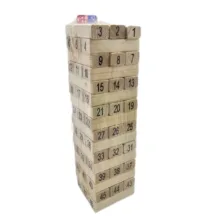 بازی فکری ناب سل مدل برج هیجان شامل 48 قطعه چوبی به همراه 2 عدد تاس کد The Tower of Excitement intellectual game includes 48 wooden pieces and 2 dice