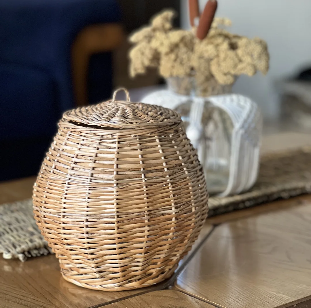 سبد حصیری مدل مروار طرح خمره دردار