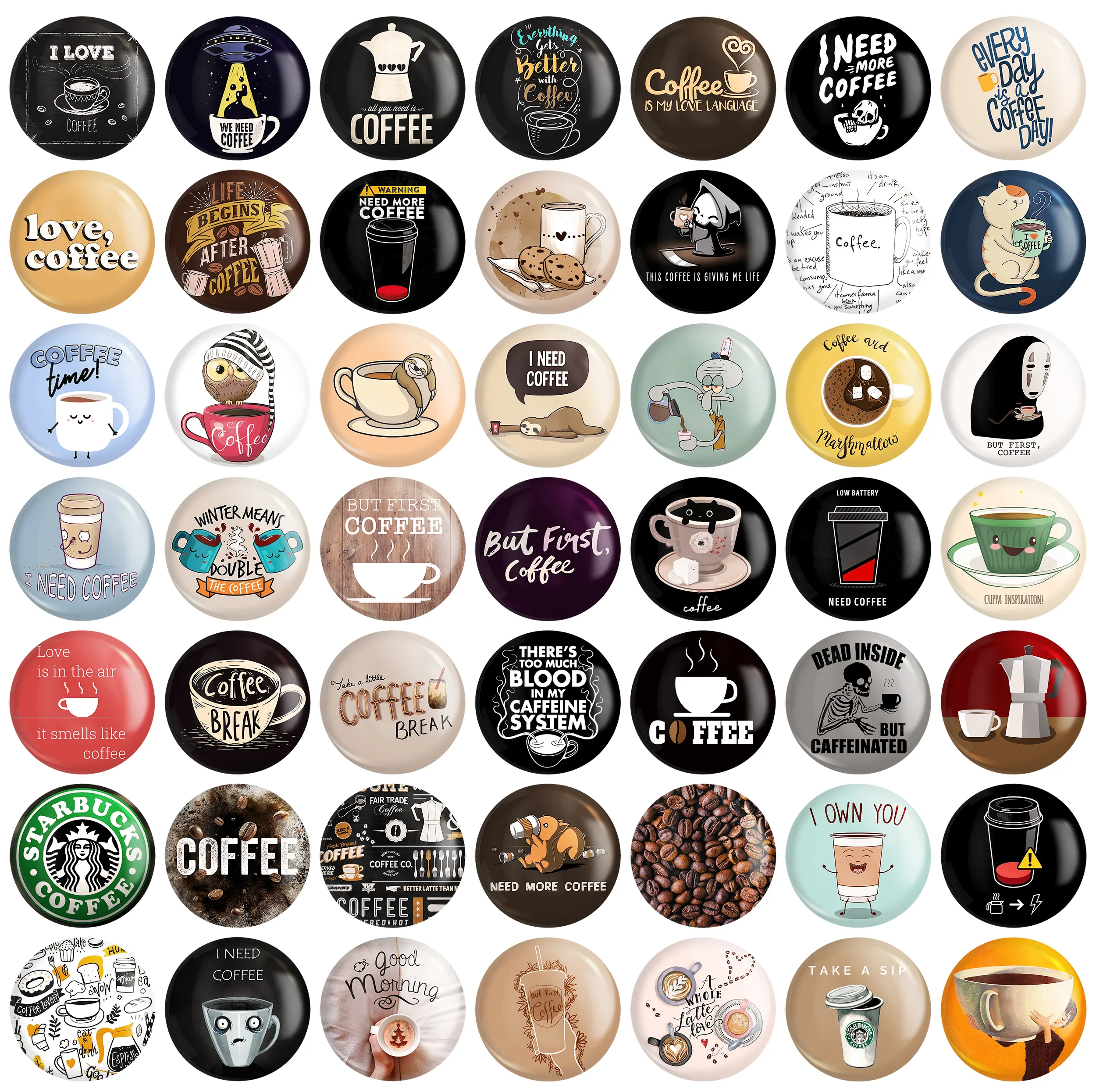 مگنت خندالو مدل قهوه Coffee کد 118 مجموعه 49 عددی