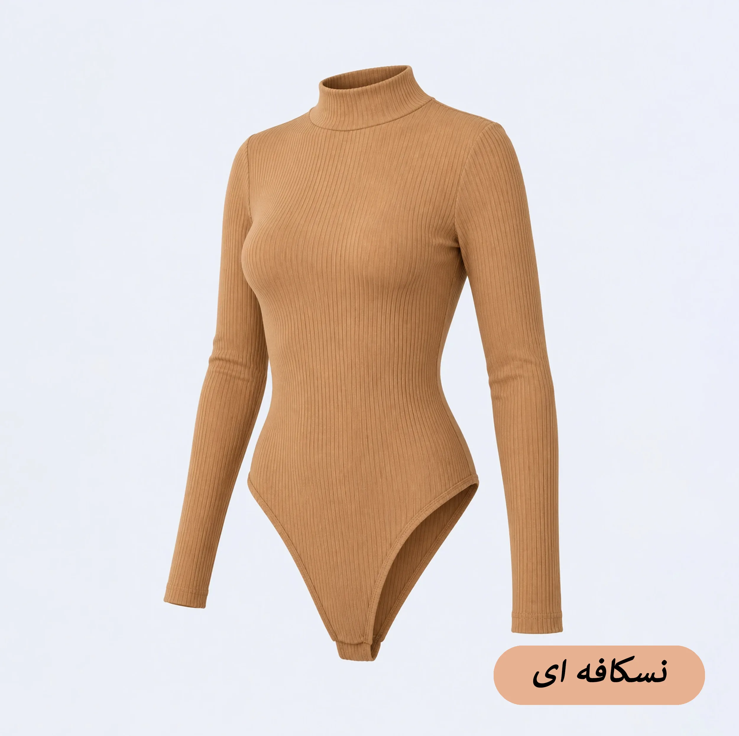 بادی آستین بلند یقه ایستاده زنانه کبریتی مدل Riell کد S1195